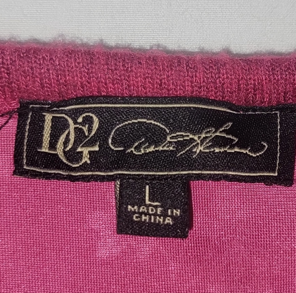 DG2 Vintage Pink Rose Velvet Knit Size Large - Picture 2 of 4
